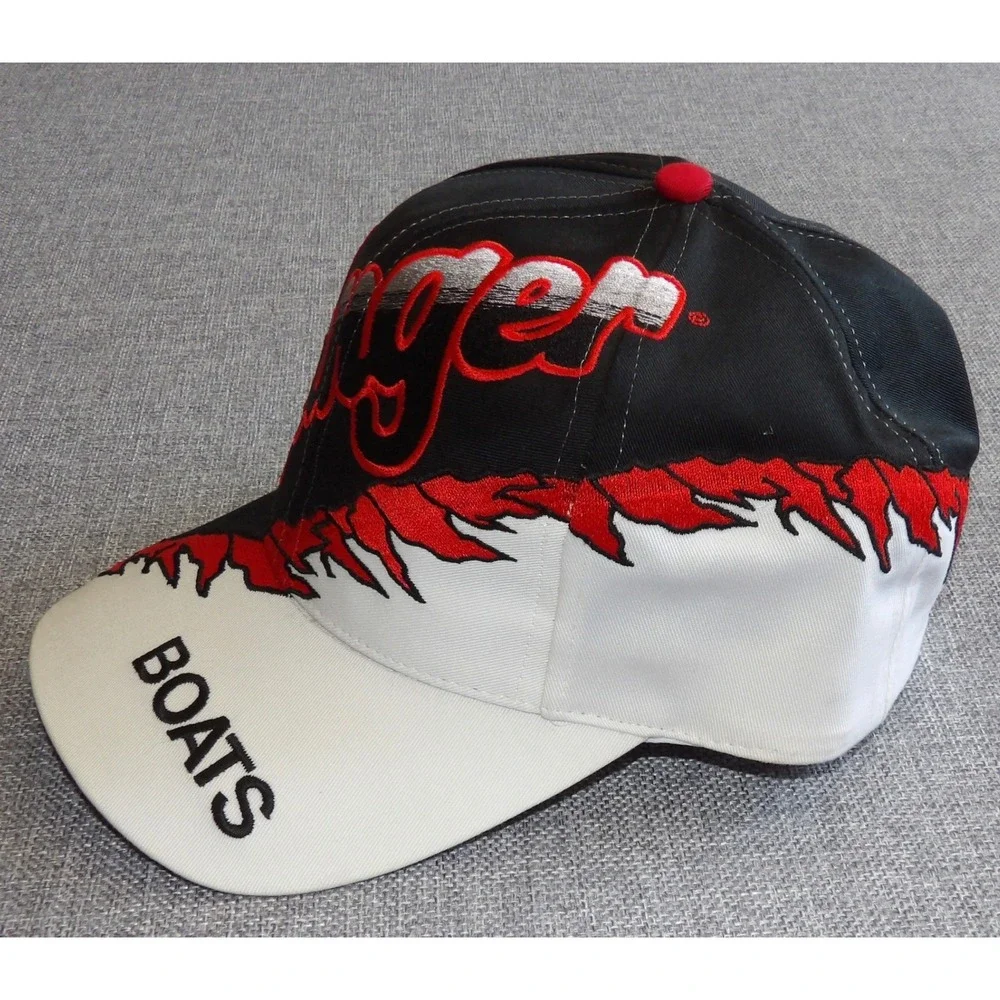 Ranger Boats Snapback Hat Men OSFM Black White Red Embroidered Fishing Cap